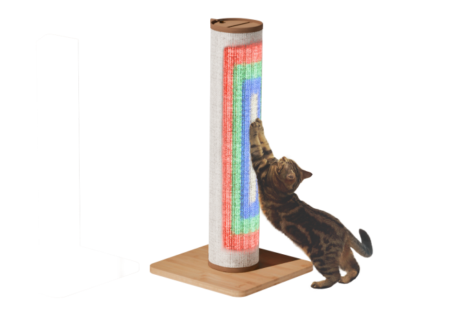 Switch kat speelt met krabpaal met led-licht Omlet