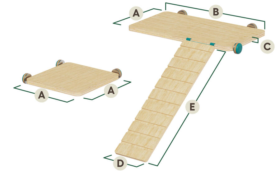 Hamsterplatforms en schansafmetingen