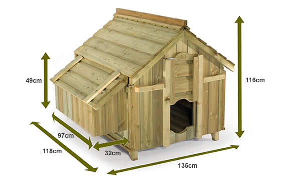 The dimensions of the Boughton chicken coop.